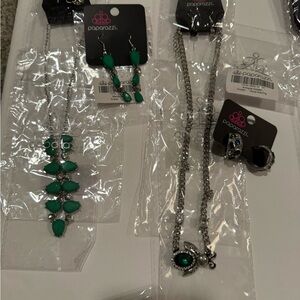Paparazzi Emerald Green, Pink and Purple Silver Jewelry Collection